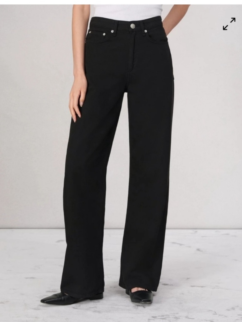 Rag & Bone Featherweight Logan Mid Rise Wide Leg Jeans Black size 29